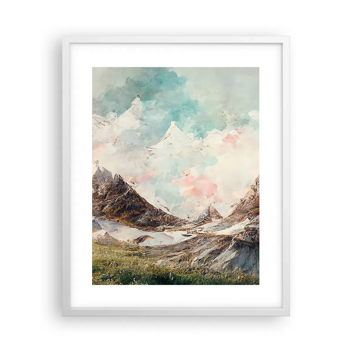 Affisch i vit ram - Steniga blad - 40x50 cm