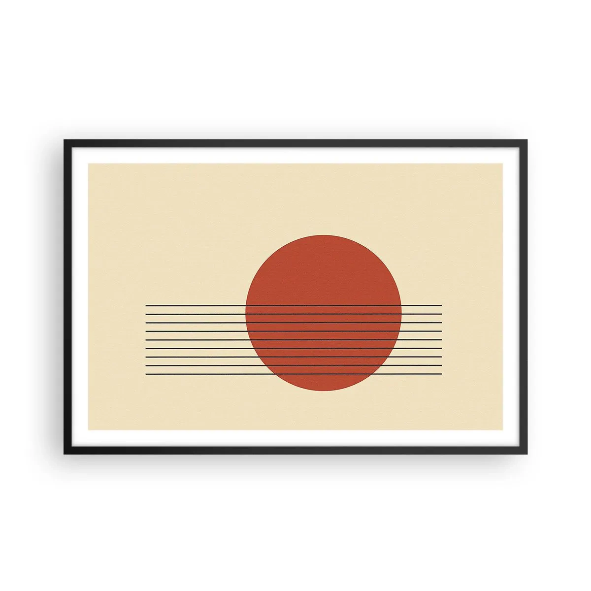 Affisch i svart ram - Cirkel och linjer - 91x61 cm