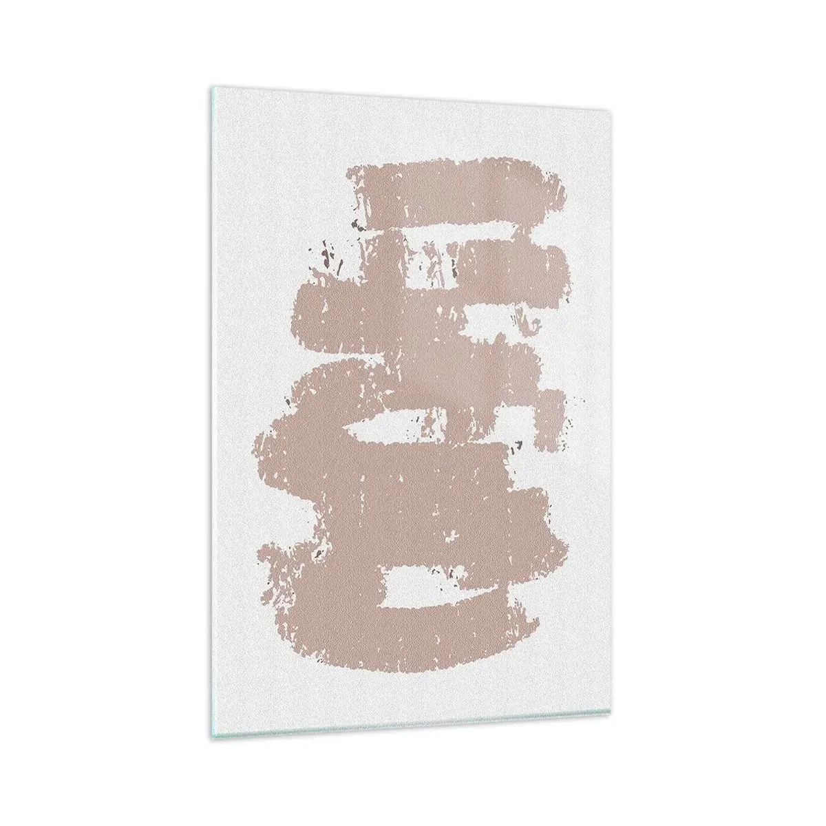 Glastavla - Bild på glas - Abstraktion i mjuk rosa - 80x120 cm