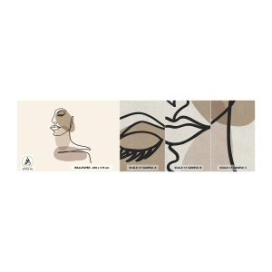 Provbit av fototapet Premium Sand - Lyssnar på sig själv - Abstraktion, Kvinnans ansikte, Grafik - 100x30 cm