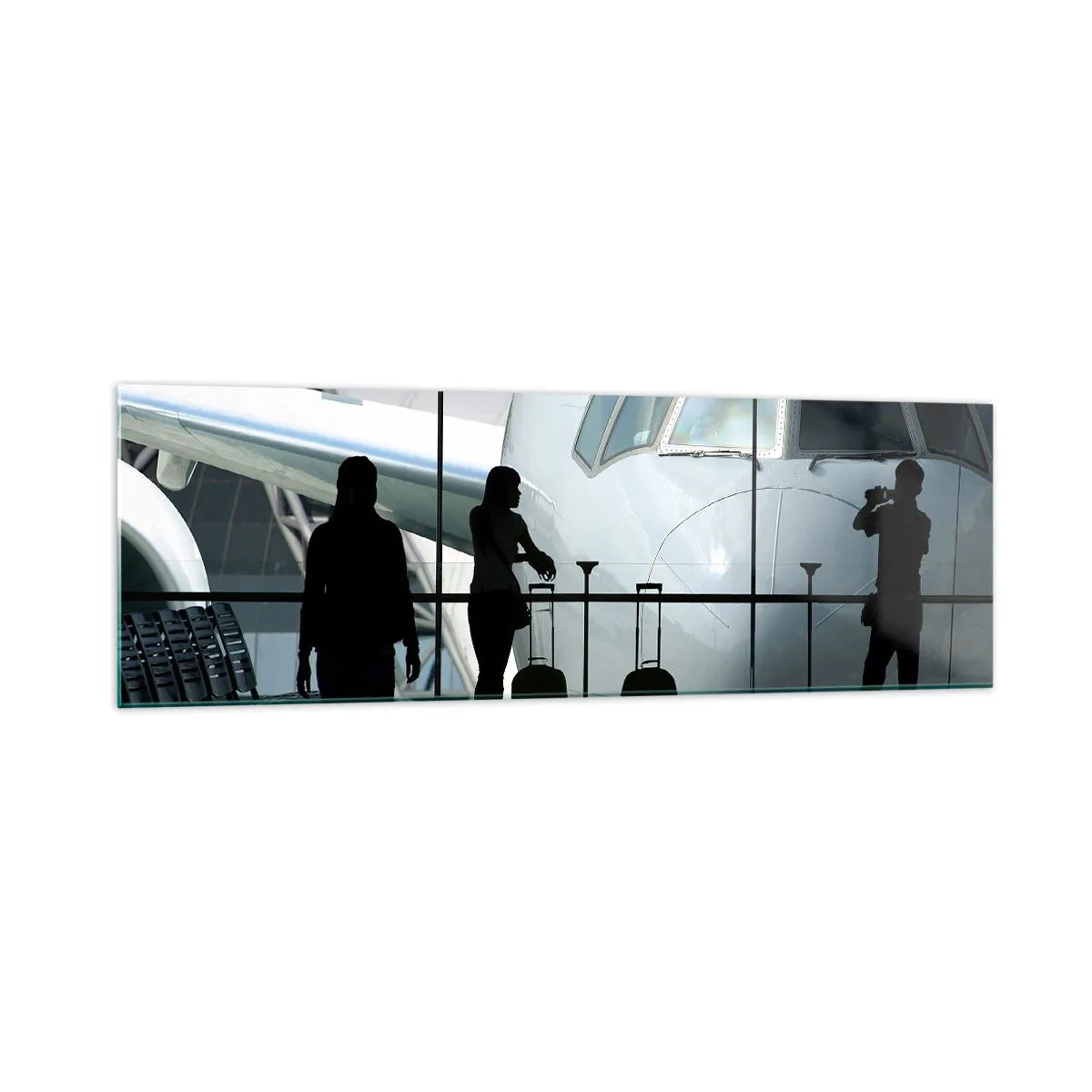 Glastavla - Bild på glas - Vis a vis på flygplatsen - 160x50 cm