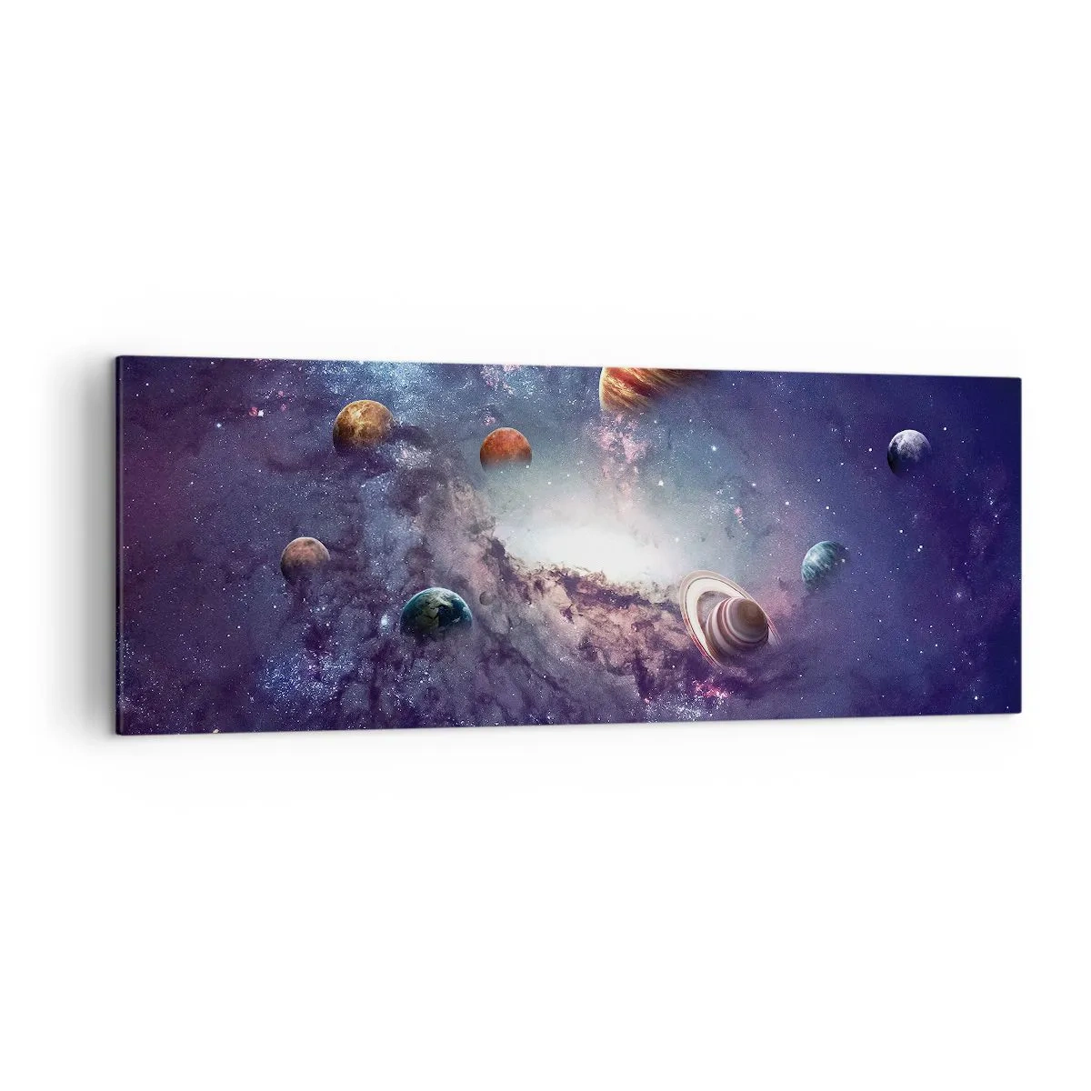 Canvastavla - Bild på duk - Sol- och danssystem - 140x50 cm