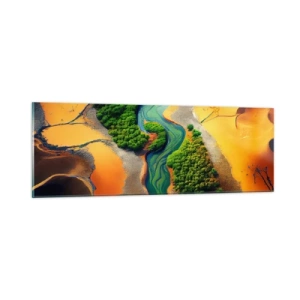 Glastavla - Bild på glas - Livgivande flod - 90x30 cm