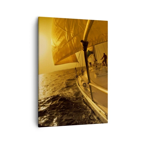 Canvastavla - Bild på duk - Gyllene kväll efter en färgrik dag - 50x70 cm