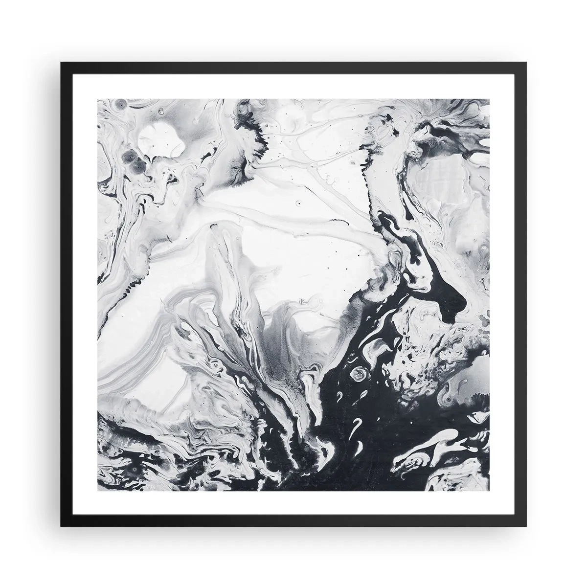 Affisch i svart ram - Jordens inre - 60x60 cm