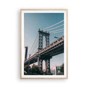 Affisch i ram av ljusek - Över stadens vågor - 61x91 cm