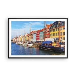 Affisch i svart ram - Glad kaj - 91x61 cm