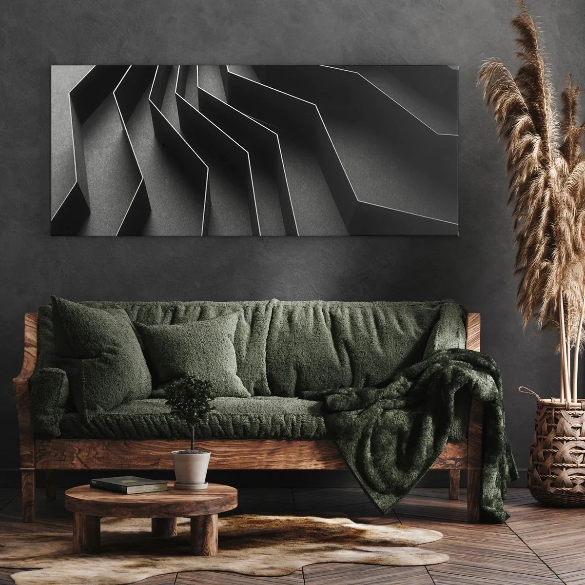 Canvastavla - Bild på duk - Rumslig ordning - 100x40 cm
