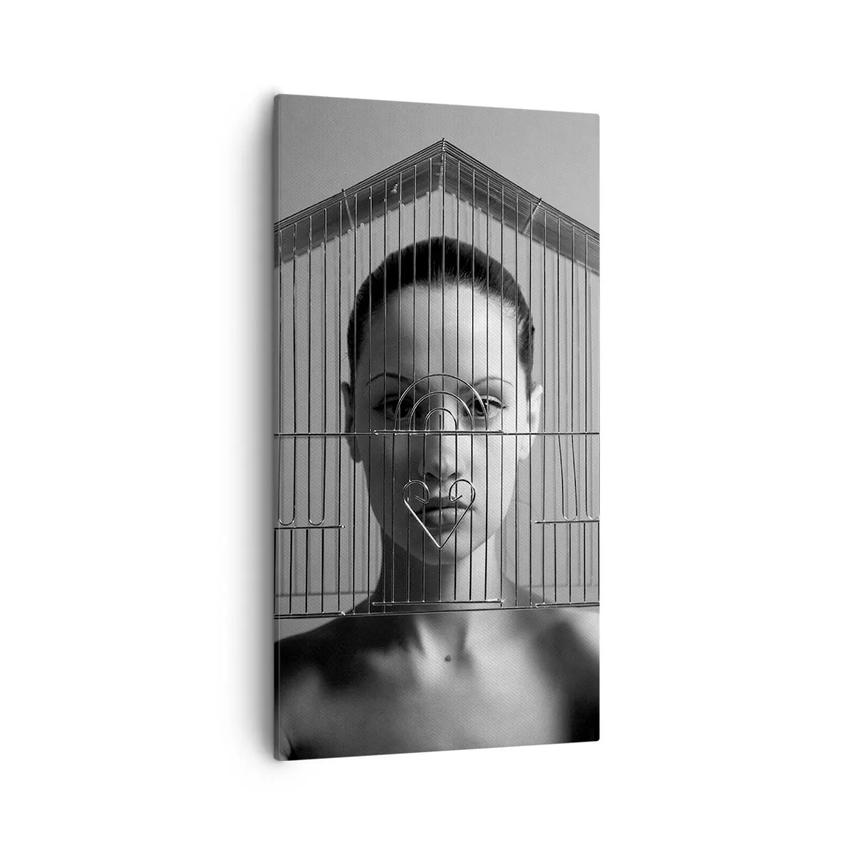 Canvastavla - Bild på duk - Något surrealistisk porträtt - 55x100 cm