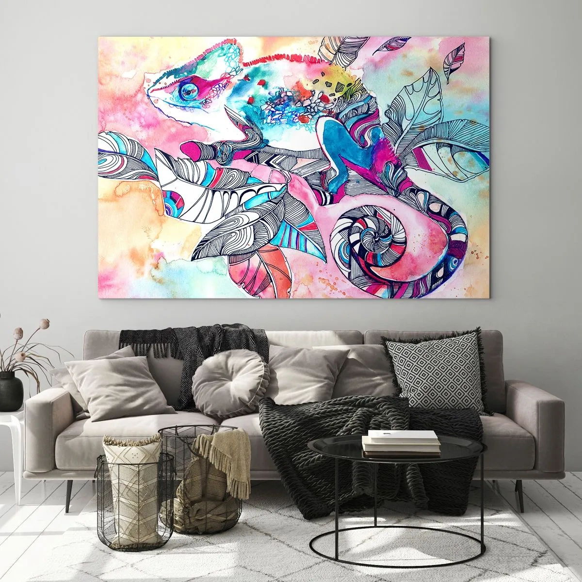 Glastavla - Bild på glas - Färgglad som vår värld - 100x70 cm