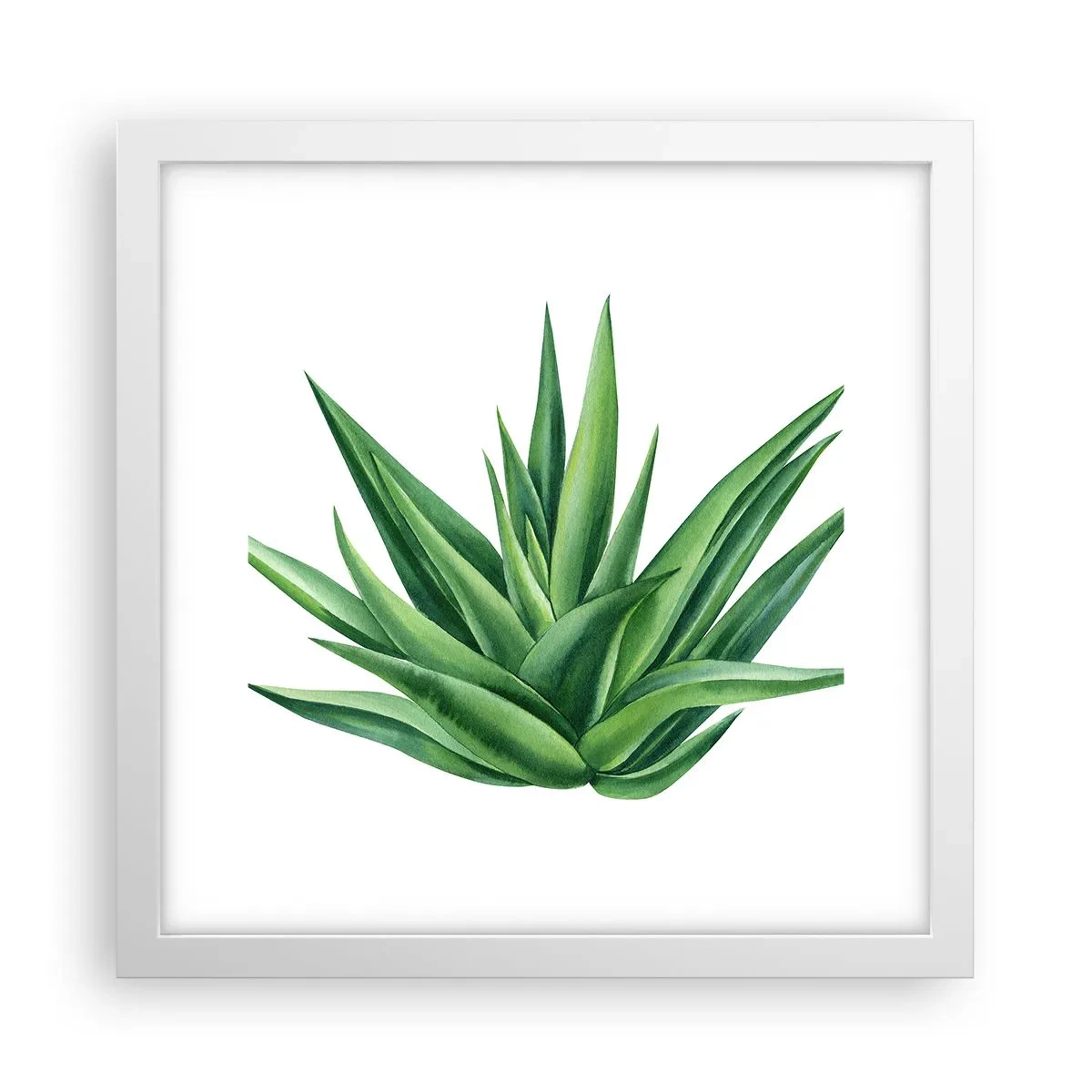 Affisch i vit ram - Grönt - styrka - liv - 30x30 cm