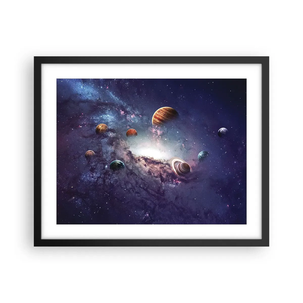 Affisch i svart ram - Sol- och danssystem - 50x40 cm