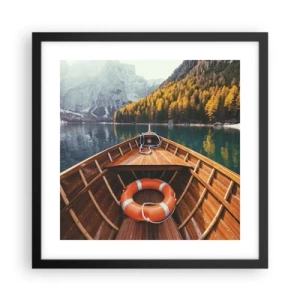 Affisch i svart ram - Utflykt i fjällen - 40x40 cm