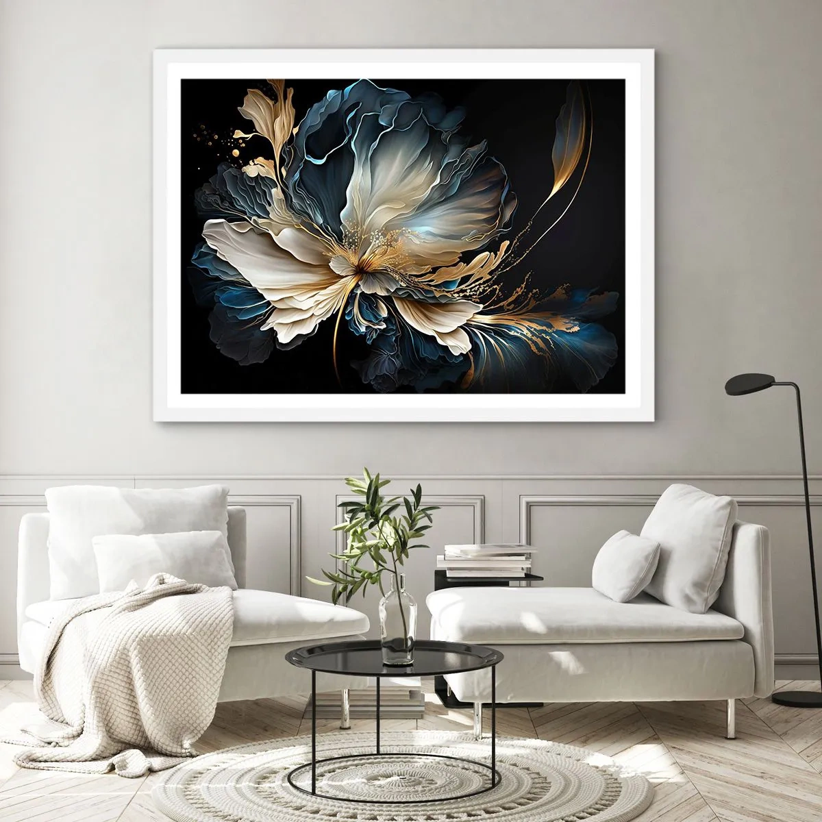 Affisch i vit ram - Sagolik ormbunksblomma - 50x40 cm