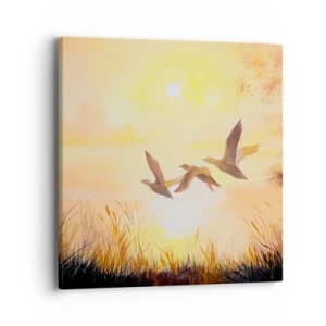 Canvastavla - Bild på duk - Början av en lång resa - 40x40 cm