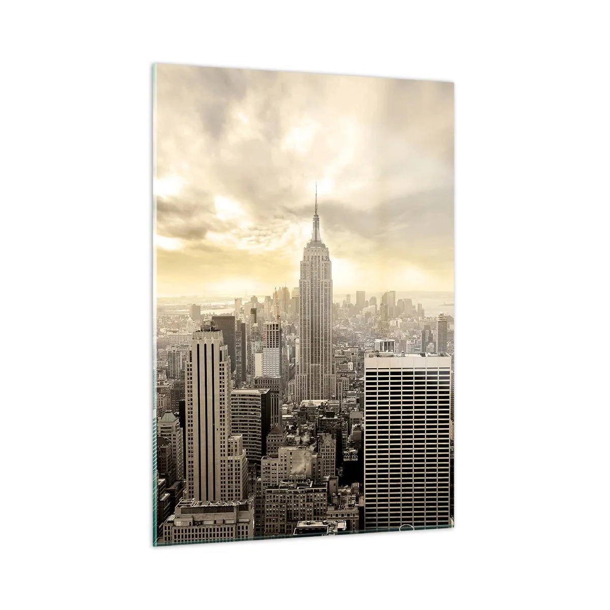 Glastavla - Bild på glas - New York i grånyanser - 50x70 cm