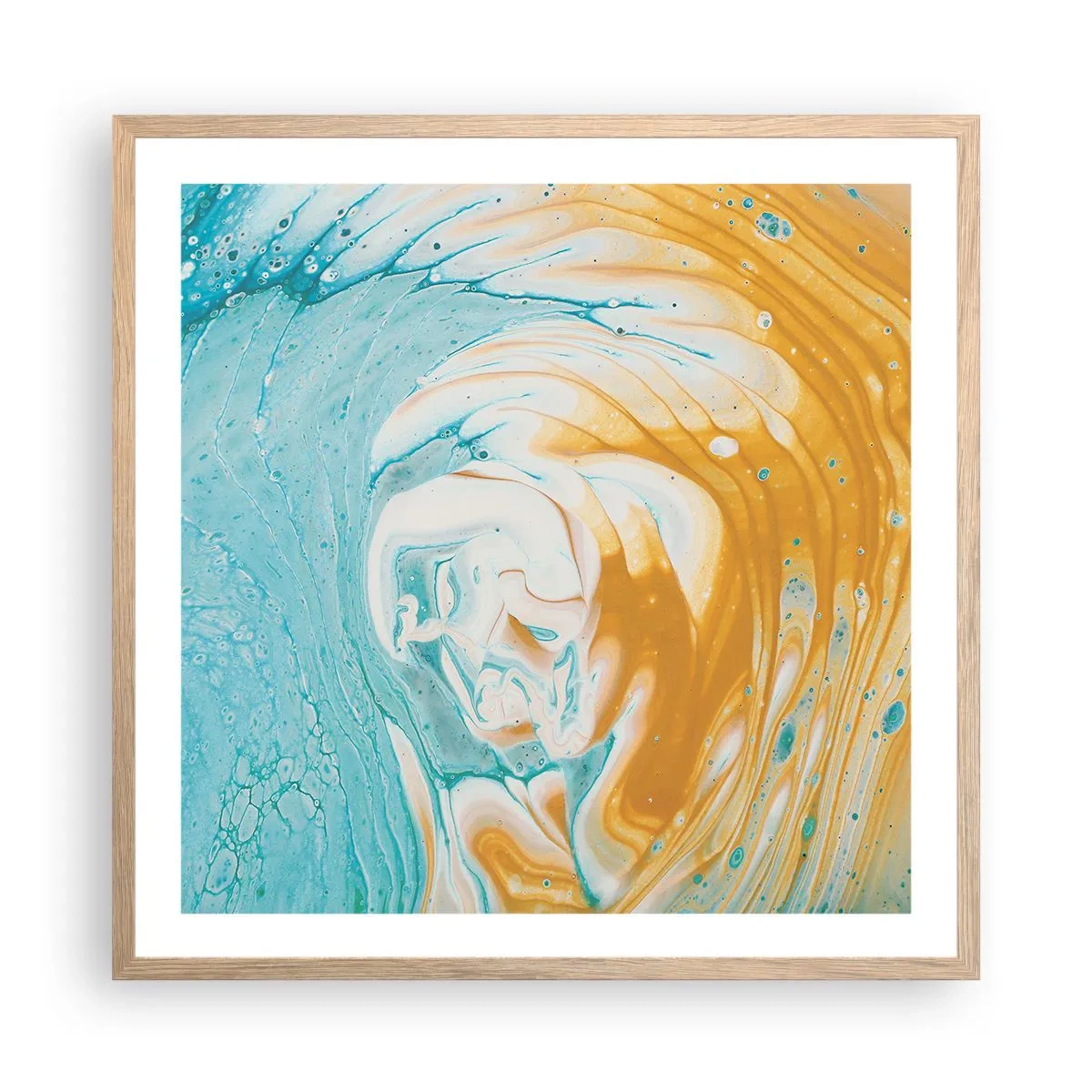 Affisch i ram av ljusek - Pastellfärgad virvel - 60x60 cm