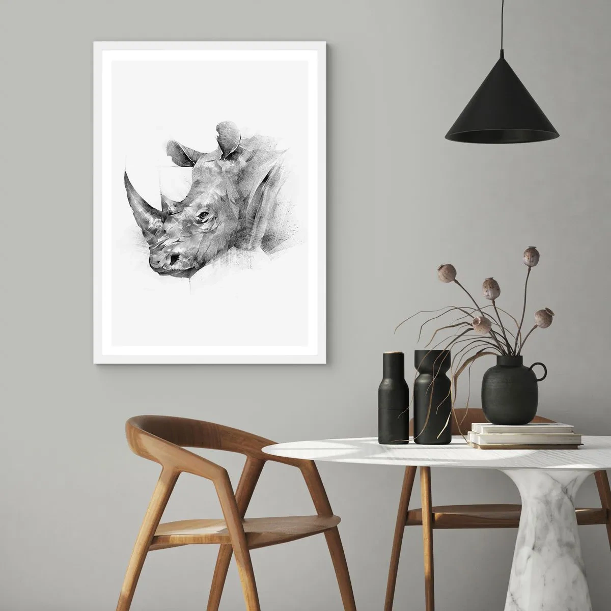 Affisch i vit ram - Afrikansk porträtt - 40x50 cm