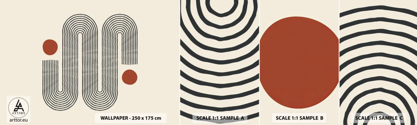 Fototapet Prov Standard Eco - från början till slutet - Abstraktion, Grafik, Minimalism - 100x30 cm