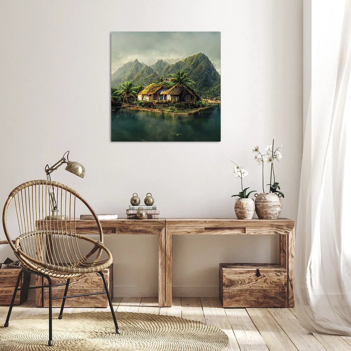 Canvastavla - Bild på duk - Tropiskt paradis - 70x70 cm