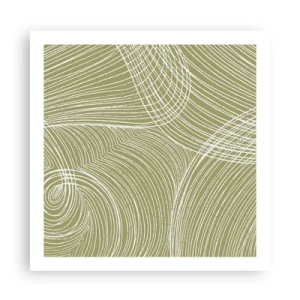 Affisch - Intrikat abstraktion i vitt - 60x60 cm
