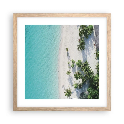 Affisch i ram av ljusek - Semester i paradiset - 40x40 cm