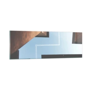 Glastavla - Bild på glas - Ovanför stadens labyrint - 90x30 cm