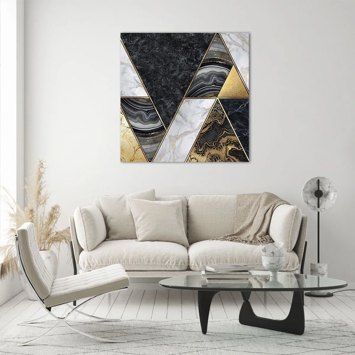 Glastavla - Bild på glas - Sten vid sten - 60x60 cm