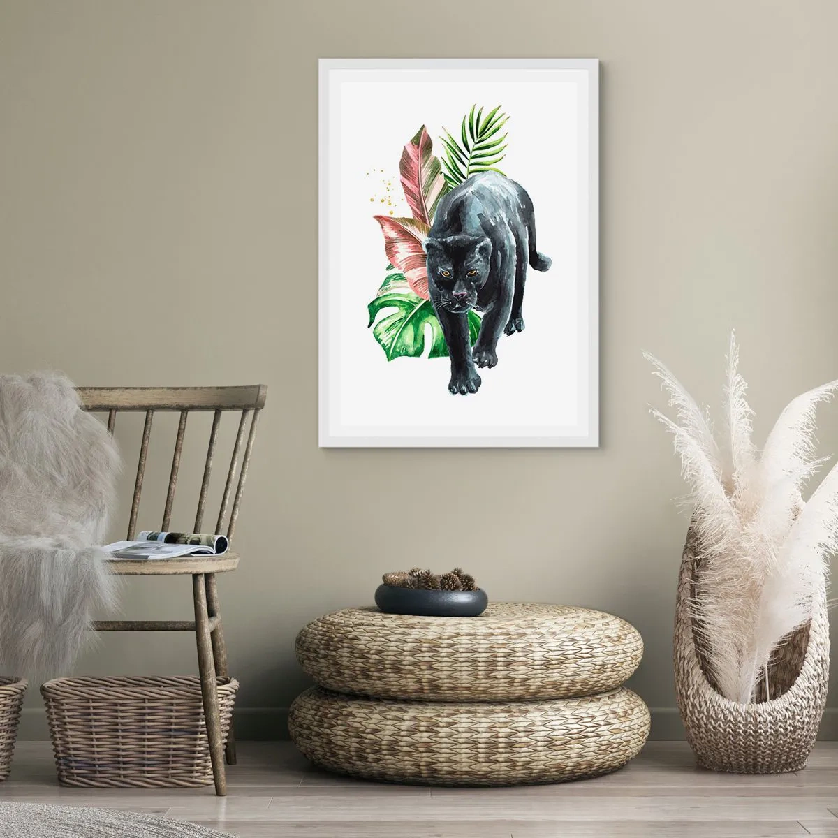 Affisch i vit ram - Vilt hjärta - 70x100 cm