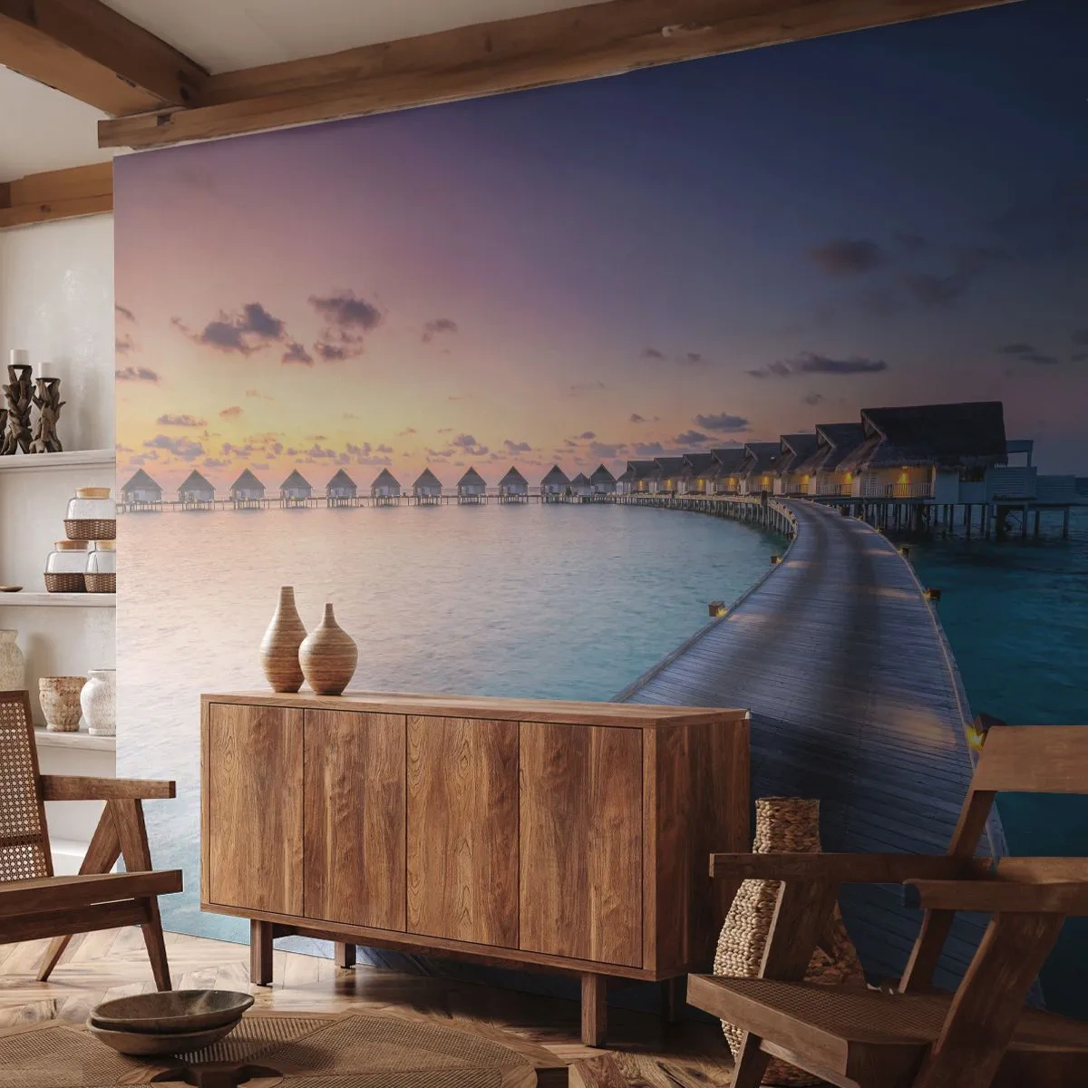 Fototapet Premium Sand - Sommarsemester - tillbaka till källorna - Maldiverna, Landskap, Resor - 100x70 cm