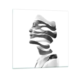 Glastavla - Bild på glas - Surrealistisk porträtt - 50x50 cm