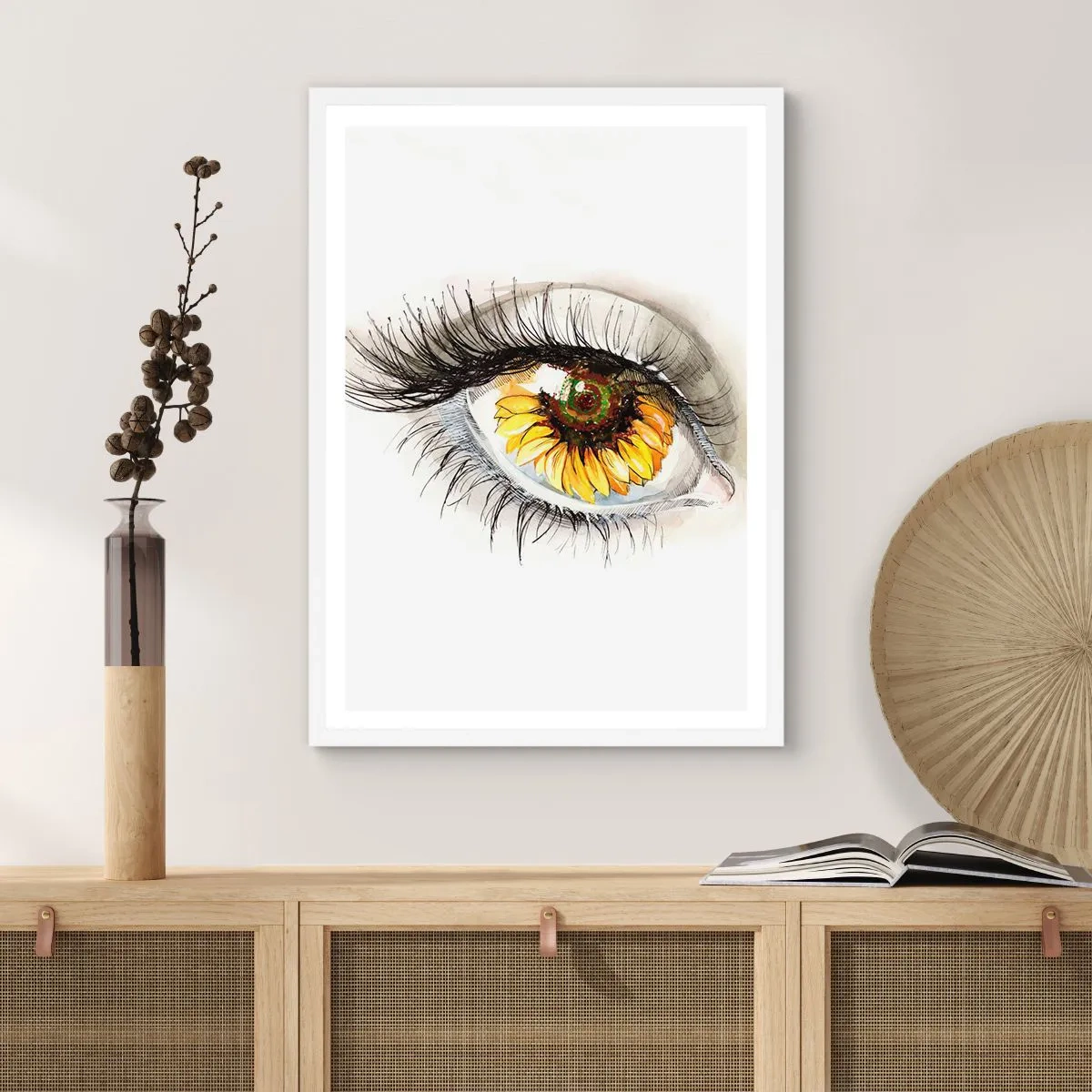 Affisch i vit ram - Blick het som sommar - 40x50 cm