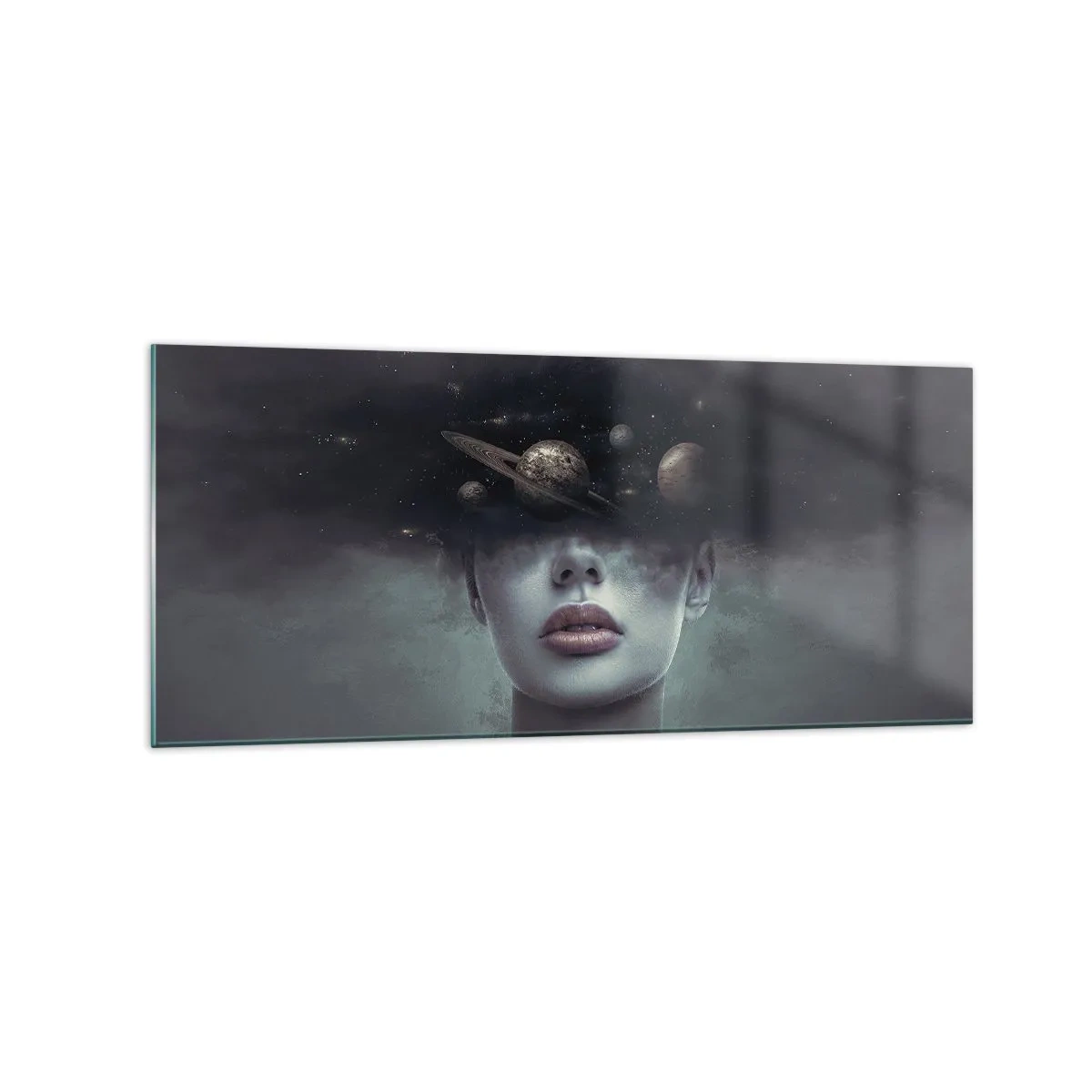 Glastavla - Bild på glas - Och planeterna blir galna... - 120x50 cm