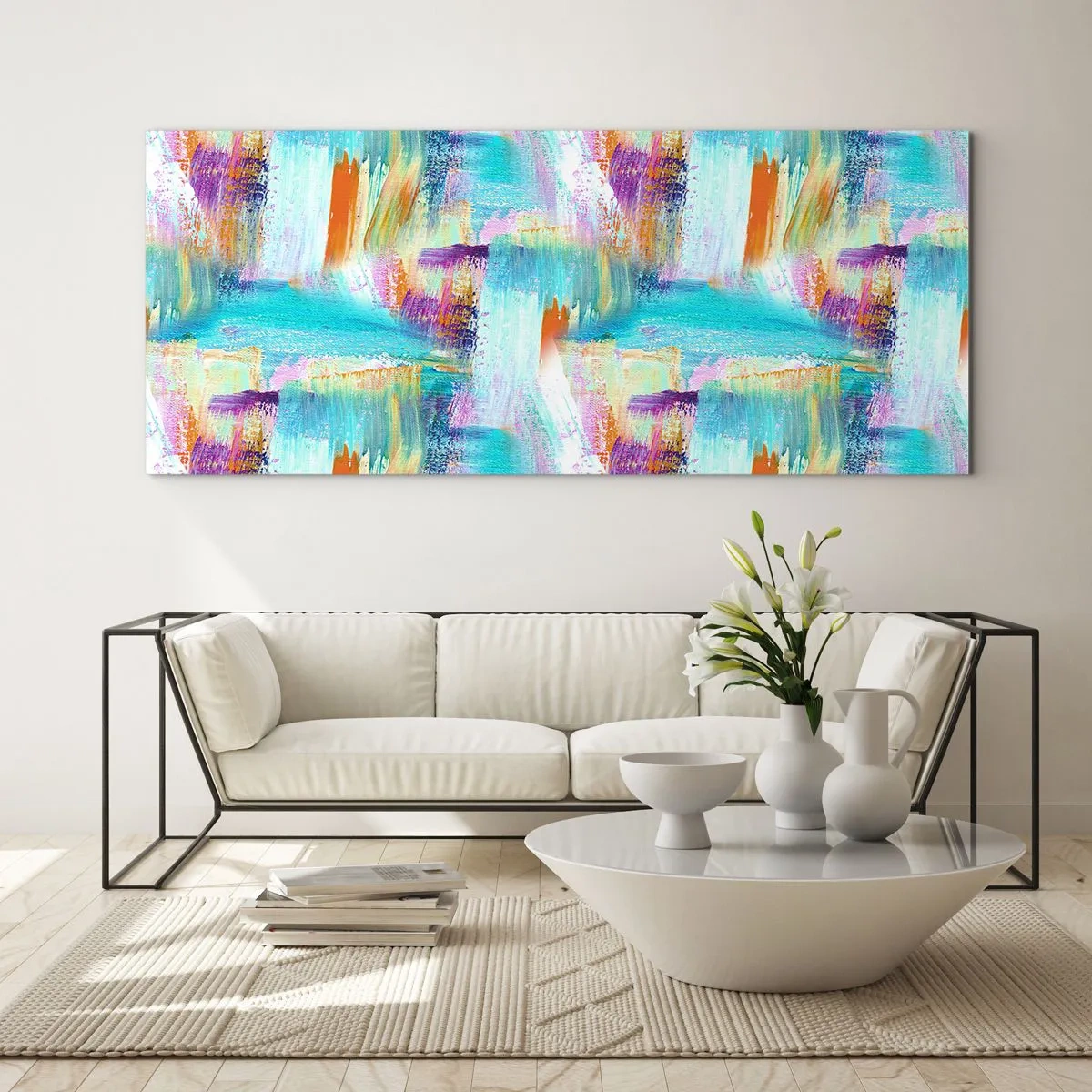 Glastavla - Bild på glas - Glatt klotter - 100x40 cm