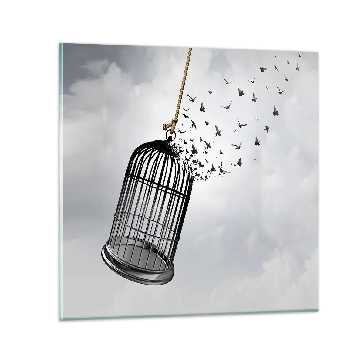 Glastavla - Bild på glas - Tro...Hopp...Frihet! - 30x30 cm