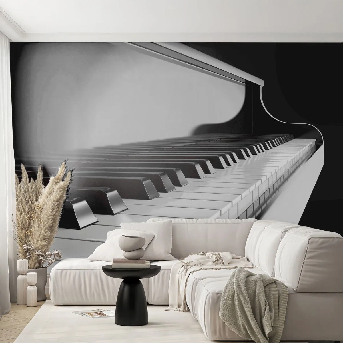 Självhäftande Fototapet Deluxe Sticker - Harmoni av former och färger - Piano, Piano, musik - 100x70 cm
