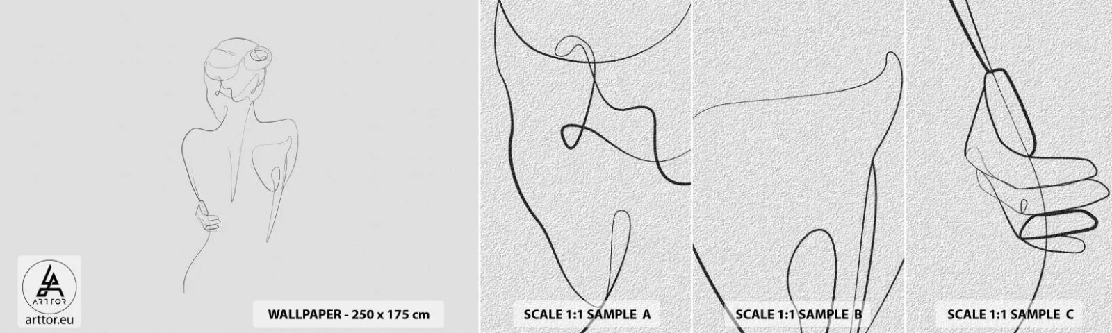 Fototapet Prov Standard Eco - Kroppens musik - Grafik, Kropp, Bit - 100x30 cm