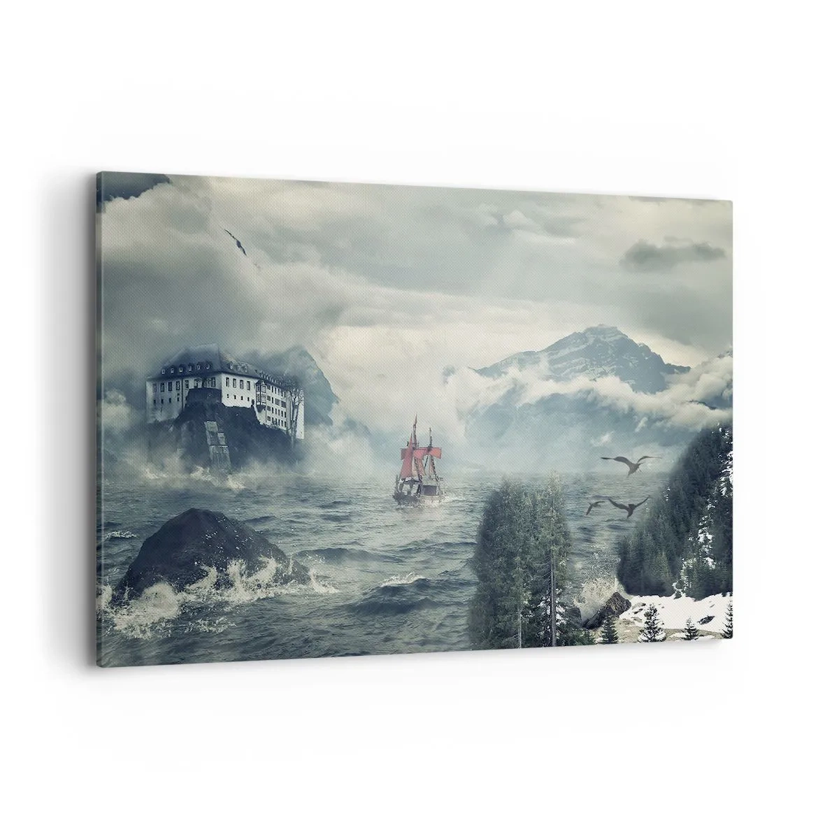 Canvastavla - Bild på duk - På magiska vatten - 100x70 cm