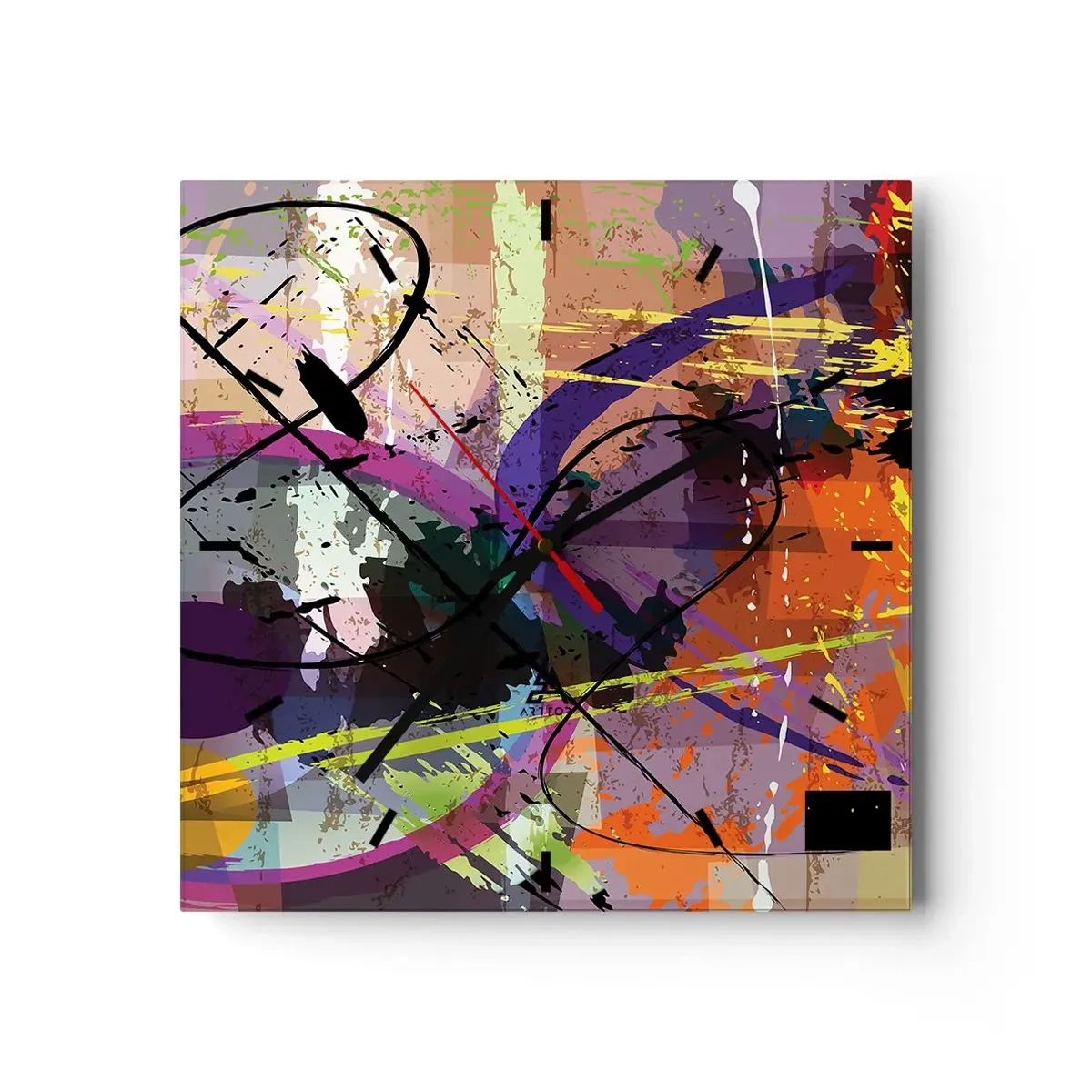 Väggklocka - Klocka på glas - Rakt fram eller runt - 30x30 cm