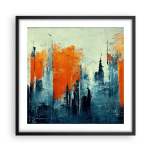 Affisch i svart ram - Modernt landskap - 50x50 cm