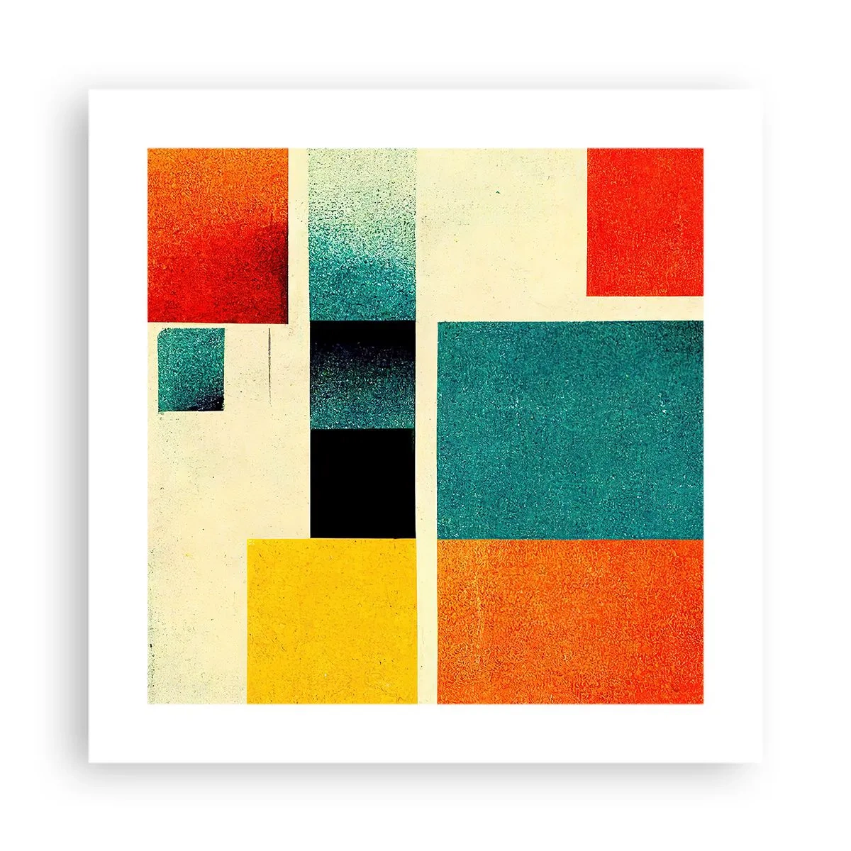 Affisch - Geometrisk abstraktion - bra energi - 40x40 cm