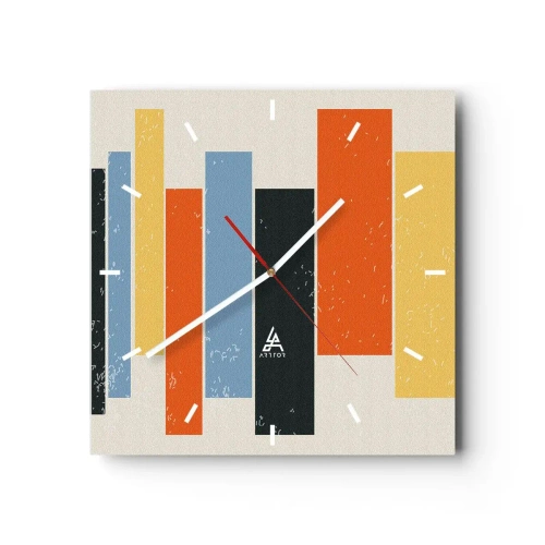 Väggklocka - Klocka på glas - Inspelning av musik - 30x30 cm