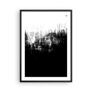 Affisch i svart ram - Abstrakt komposition i svartvitt - 50x70cm - Och vinnare är... - Modern väggdekoration för vardagsrum och sovrum ARTTOR