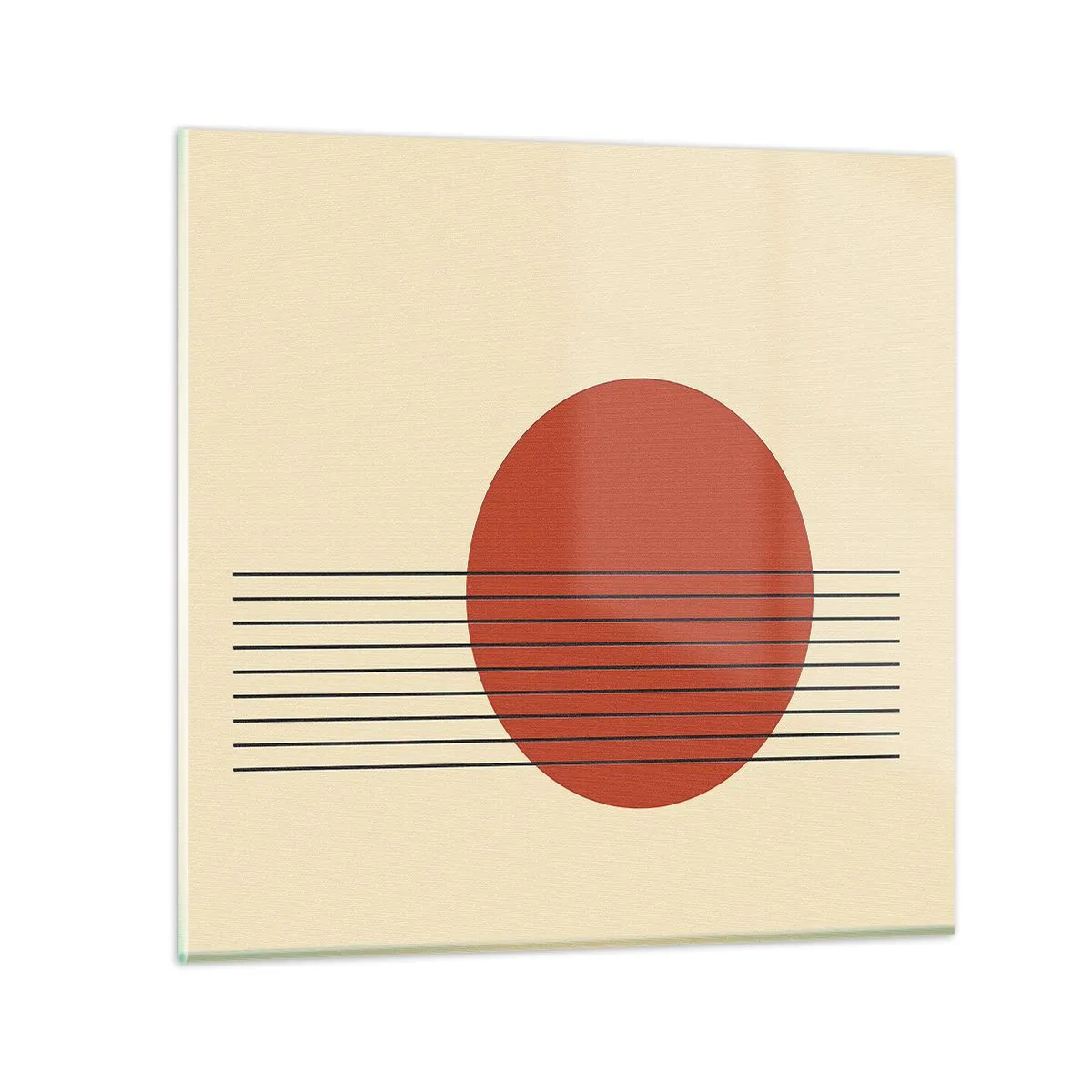 Glastavla - Bild på glas - Cirkel och linjer - 50x50 cm