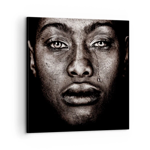 Canvastavla - Bild på duk - En tår - 60x60 cm