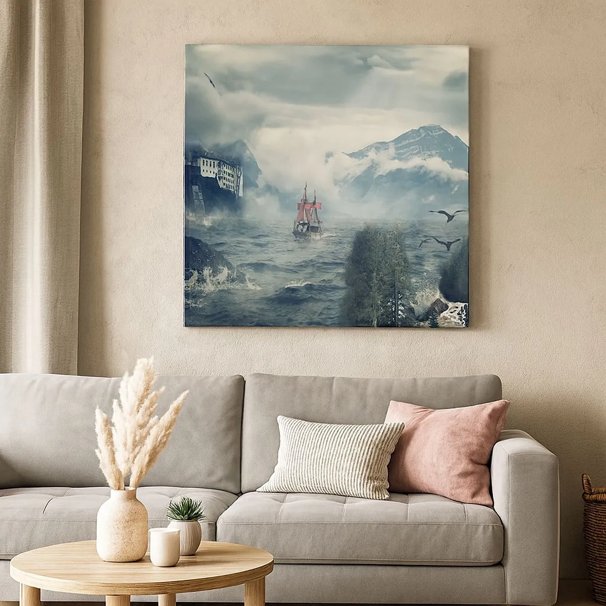 Canvastavla - Bild på duk - På magiska vatten - 30x30 cm