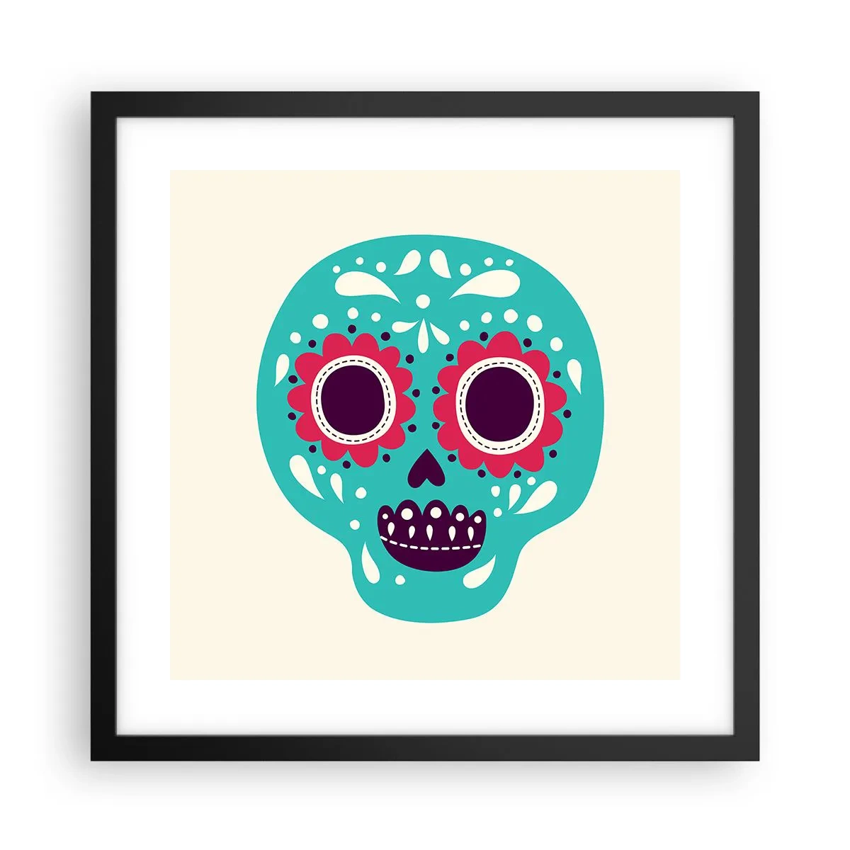 Affisch i svart ram - Livet - nöje till döden - 40x40 cm