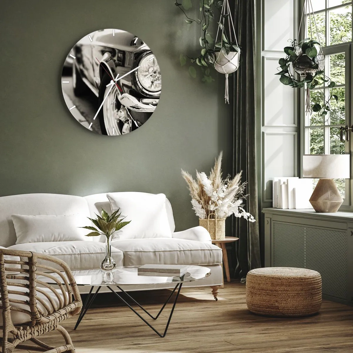 Väggklocka - Klocka på glas - Oändlig glans - 40x40 cm