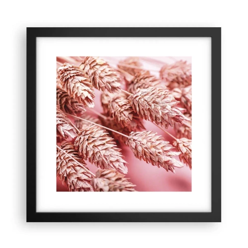 Affisch i svart ram - Blomkaskad i rosa - 30x30 cm