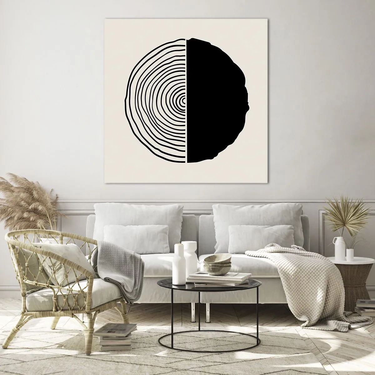 Glastavla - Bild på glas - Hälften hälften - 50x50 cm